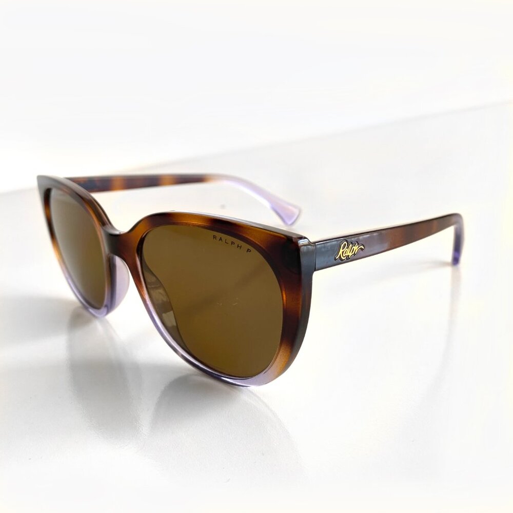 Ralph Lauren RA 5249 Brown Tortoise Purple Sunglasses 55-19-140 Polarize + Case - Picture 5 of 13